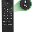 Voice Remote Replacement for Sony Smart TV Control:Comptible for 2019-2025 Sony Bravia OLED LED 4K 8K UHD,for Android Google TV with Shortcuts YouTube and Disney+ etc.