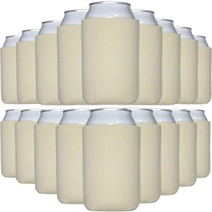 Blank Can Cooler Sleeves in Bulk, 12 oz, 50-Pack, Sandstone, Regular 12oz