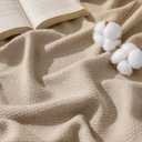 Bedsure GentleSoft 100% Cotton Blanket Twin XL Size for Bed - Cooling Breathable and Lightweight, Soft Cozy Textured Herringbone Woven Summer Blanket for College Dorm, Khaki, 66x90 inches
