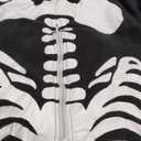 Spooktacular Creations Halloween Skeleton Costume, Adult Skeleton Costume, Unisex Adult Jumpsuit Plush Hoodie, Zipper Jumpsuit for Men Women Halloween Dress-up Cosplay Themed Parties Black 2XL