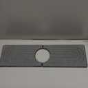 Diatomite Kitchen Faucet Mat - 14Inch Water Absorbing Stone Tray for Sink, Stone Fast-Drying Faucet Mat for Kitchen Counter Sink Accessories (Dark Grey, 14'' x 3.9'')