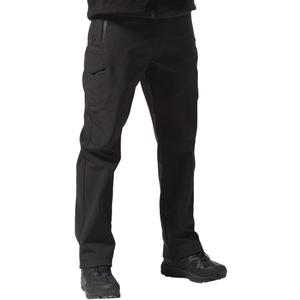 FREE SOLDIER Men's Outdoor Softshell Fleece Lined Cargo Pants Snow Ski Hiking Pants with Belt (Black 34W/30L)