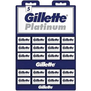Gillette, 100 Gillette Platinum Double Edge Safety Razor Blades on a display card, 20 dispnesers of 5 Blades Set of 3