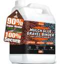 Mulch Glue for Landscaping, 1 Gallon Gravel Binder - 90% Super Pea Hold, Fast-Dry Non-Toxic Rock Adhesive, Pine Straw Outdoor Stone Bond for Garden, Gravel Stabilizer Landscape Mulch Lock