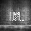 Hustle LED Neon Sign for Wall Decor, Words LED Neon Lights Party Decorations, USB Powered Switch Brightness Adjustable for Office Room, Gym Room, Man Cave, Gamer Room Decor (Hustle (White))