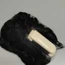 Short Hair Topper for Thinning Hair 4 Inch Short Pixie Cut Toppers Pieces Natural Curly Texture Synthetic Black Wiglets Hairpieces (Black, 4 Inch)