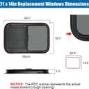 2 Pack 21" W x 14" H Horizontal RV Window, Tinted Sliding Window