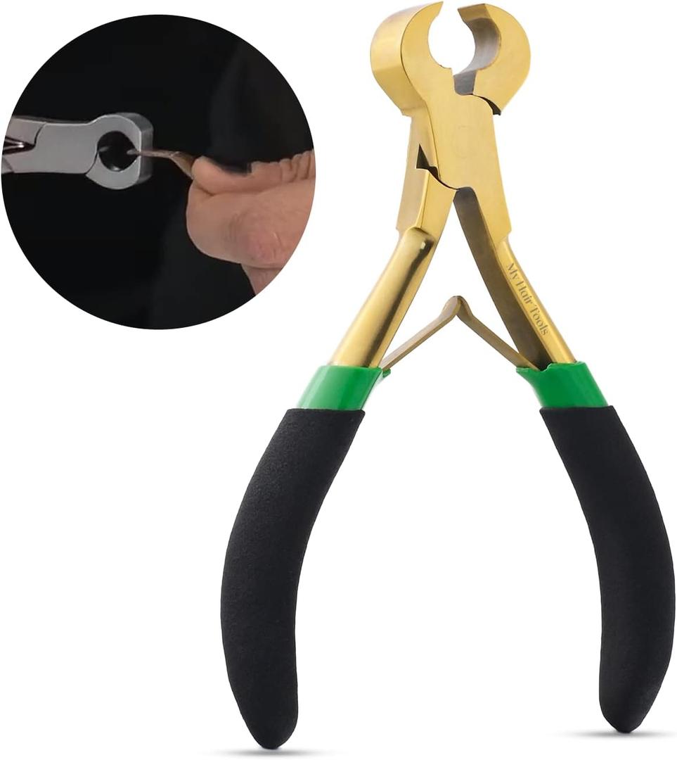 Innovative Keratin Bond Cutter Used to cut the bonds of Keratin Hair Extensions - Must Have Multipurpose Hair Extension Tools in Soft Rexene Pouch (Gold)