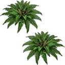 36In Artificial Boston Ferns Bush, Set of 2 Large Faux Ferns Plants, 39 Branches Fake Ferns Vines for Home Living Room Decor, Indoor and Outdoor