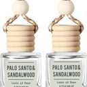 Palo Santo & Sandalwood (Santal) Hanging Car Air Freshener  Long Lasting Essential Oil Diffuser for Car, Closet, Bathroom  2-Pack Natural Scent Deodorizer for men and women