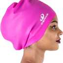 Dsane Extra Large Swimming Cap for Women and Men,Special Design Swim Cap for Very Long Thick Curly Hair&Dreadlocks Weaves Braids Afros Silicone Keep Your Hair Dry (fuchsia)