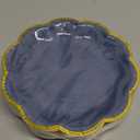 Dusty Blue Party Plates Gradient Blue Dessert Paper Plates 7inch Gold Foil Scalloped Edge Disposable Cake Plates for Tea Party Birthday Bridal Baby Shower Wedding Party Supplies (48)