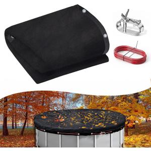 Pool Leaf Net Cover 28 Ft Round Above Ground with Winch & Cable for Leaves