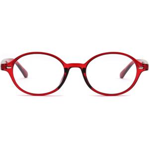 FEISEDY Vintage Oval Blue Light Glasses for Women Men Stylish Lightweight 90s Eyeglasses Fake Nerd Y2k Eyewear Frame B0242 (Transparent Red)