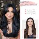 Aisaide Highlight Red Mixed Black Wig Long Layered Burgundy Black Wig with Curtain Bangs for White Balck Women Synthetic Layered Wavy Shaggy Wigs for Women 24inch 1B/RED