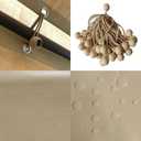 Carport Sidewall Panel with Elastic Ball Bungees, for 10x20 FT or 12x20 FT Garage Party Tent Shelter - Beige, One Sidewall Panel Only