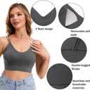 BQTQ 6 Pcs V Neck Bralettes for Women Padded Bralette with Straps Seamless Bra (L)