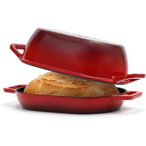 Enameled Cast Iron Oval Dutch Oven for Bread Baking12"x8" Bread Pot with LidIdeal for Sourdough, Artisan Loaves & Family Meals5 Qt