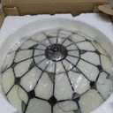 Skyweel 16 Inch Tiffany Style Stained Glass Ceiling Light Fixture Fixtures Classical Lamp Flush Mount Ceiling Light Chandelier (16 Inch)