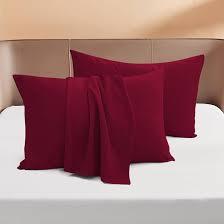 Euro (24x24) Pillow Cases - Pack of 2 - Envelope Closure - Soft 600-TC Combed Cotton Fabric - Pillow Covers European Square Pillow Cases 24x24 Inches (Solid, Burgundy)