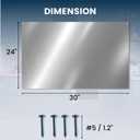 24" x 30" Reversible Metal Backsplash Matching screws | Compatible with Broan-NuTone SP3004 - Ultra Flat and Flushed Metal Panel Splatter Guard for Stovetop Easy Installation