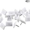 uxcell Furniture Feet Nail Plastic Glide Nails Square Chair Table Leg Protector Pads 18mm x 12mm White 40pcs