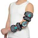 Hinged Post Op Elbow Brace, Adjustable ROM Support Stabilizer for Dislocated Arm, Ulnar Nerve Entrapment & Tendonitis, Recovery Splint for Men and Women, Left