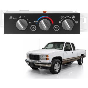 A/C Heater Control Panel for 1996-2000 Chevy GMC C1500 C2500 C3500 K1500 K2500 K3500 Tahoe Yukon, Cadillac Escalade, Climate Control Module Without Rear Window Defogger, Replace 599-007