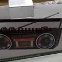 Retro 80's Cassette Player Recorder with AM/FM/SW Radio, Bluetooth Boombox, USB, Built-in MIC for Voice Recording, RGB Colorful Lights, Headphone Jack, AC or Battery Powered