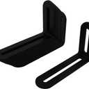 10 Pcs Black 4 Inches Adjustable Metal L Shape Angle Bracket Corner Brace with Slotted,Joint Right Angle Corner Brace Brackets for Fixing Wood Furniture,Thickness 3mm,Max Load 30LB
