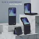 ASAPDOS Genuine Leather Folio Magnetic Case for Samsung Galaxy Z Flip 7 [Compatible with MagSafe],Built-in Screen Protector and Thin Slim Protective Case Cover Blue