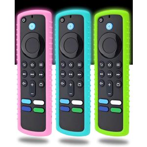 (3 Pack) Protective Cover for Fire TV Stick Remote, Friendly Silicone Material, DropProof, DustProof, Washable, Compatible with Most Models of Fire Stick 4k Remote Case, FireTV Remote Skin