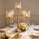 5 Arm Gold Candelabra Centerpiece for Tables,33 Inches Tall