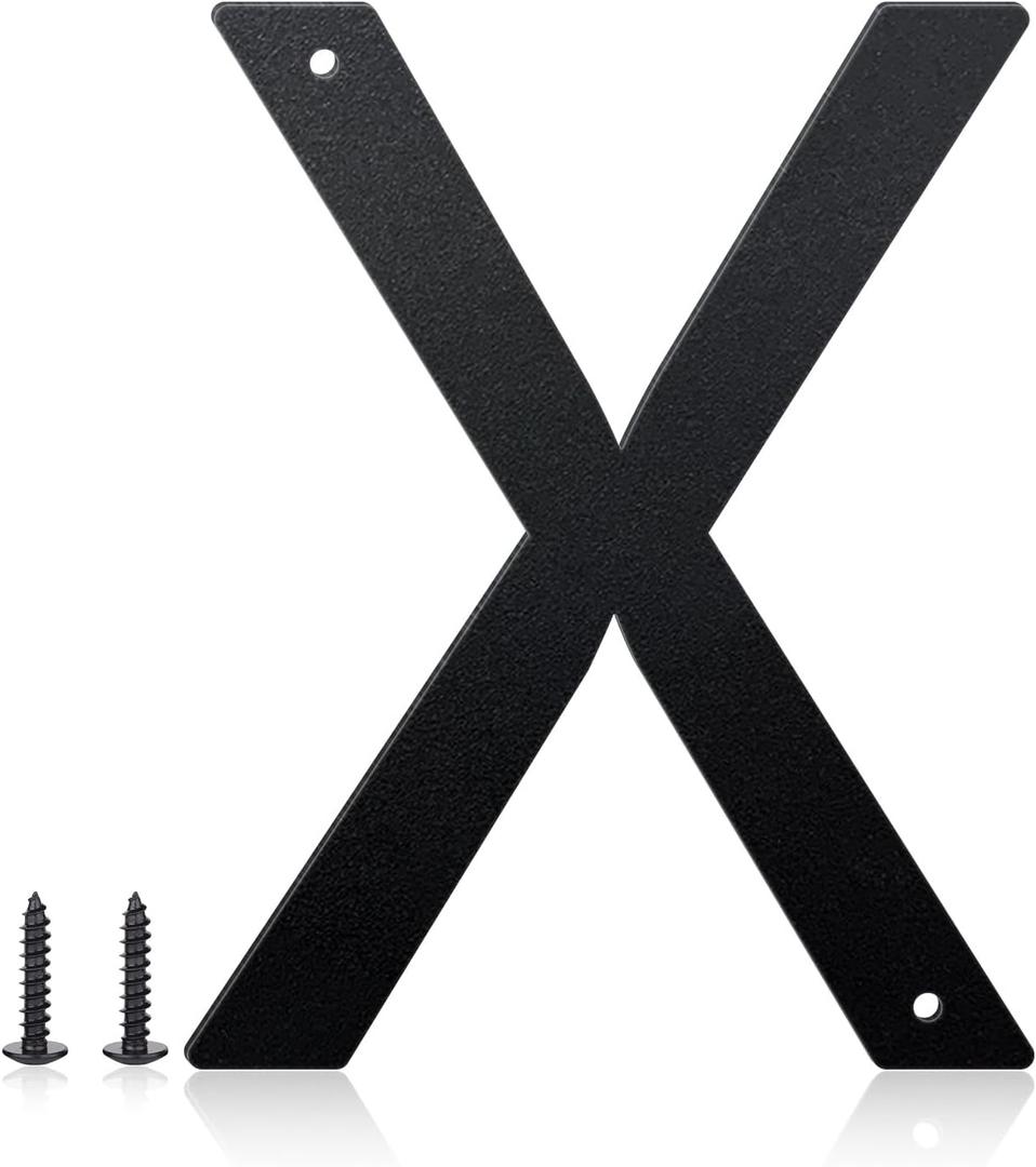 12 Inch House Numbers and Metal Letters for Outdoor Signs, House Numbers for Outside, Aluminum Address Letters and Numbers for Door, Mailbox, Garden, Perfect for Home or Office (Letter X)