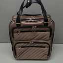 LUGGEX Underseat Carry On Luggage with Wheels, UDK Stylish Lightweight Under Seat Luggage, Soft Sided Personal Item Suitcase for Short Trip (UX-Core, Grey Pink, 16 Inch)