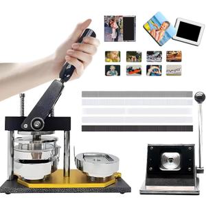 2 * 2in Square Refrigerator Fridge Magnet Maker Machine, DIY Button Badge Press Maker Kit with Paper Cutter+ 100pcs Consumables