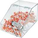 Azar Displays 400418-4PK 1.5 Gallon Acrylic Candy Bin with Lift-Open Top and Scoop, Clear (Pack of 4)