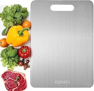 Katuchef Titanium Cutting Board, Titan Carve Pure Titanium Cutting Boards for Kitchen, Double Sided Non Toxic Chopping Board for Cutting Meat Vegetable Fruit,Easy to Clean(XXL:18.1L*11.8W)