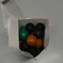 Syhood 36 Pieces Halloween Glitter Ball Ornaments 1 Inch Mini Shiny Tree Ornaments Tiny Orange Black Purple Green Foam Ball Tree Hanging Decoration for Halloween Decor