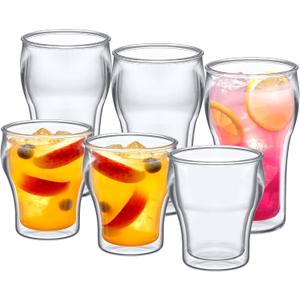Amazing Abby Rockies Insulated Tumblers - Double-Wall BPA-Free, Shatter-Proof, Dishwasher-Safe Set of 6 with 14-Ounce and 20-Ounce All-Clear Plastic Cups
