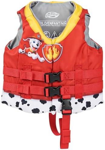 SwimWays Paw Patrol Swim Trainer Life Jacket, US Coast Guard Approved Life Vest Kids Swim Vest, Pool Floats & Life Jackets for Kids, Marshall
