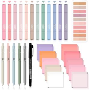 Jutom 38 Pcs Bible Journaling Study Kit for Women, Book Annotation Supplies with Highlighters Pens, Tabs, Sticky Notes, Markers for Christian Office Bible Study Supplies(Pink Series, Square)