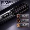 NUMOYA Go Brush Pro 2026, Portable Straightener Brushs for Travel, with 30s Fast Heat, 3 Temperature Settings (Blue)