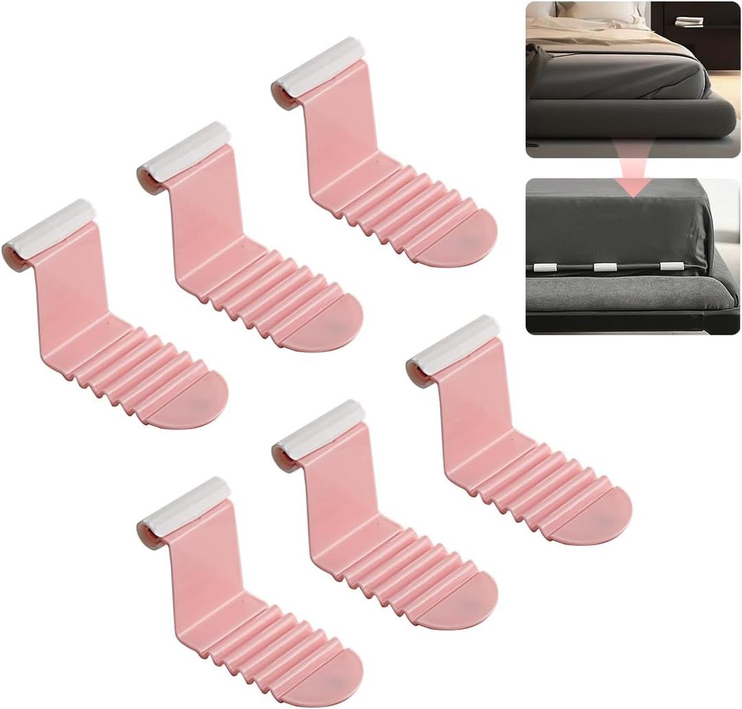 Bedsheet Fastener, Lock Bedsheet Frame, Firmly Fix Bedsheet, Suitable for All Mattresses, Make Bedsheet Tight, No Longer Have Loose Sheets, One-Time Installation is Simple, (6 pcs)