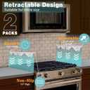 Stove Gap Covers Stainless Steel, 2 Pack Stove Gap Filler Easy Retractable Length 13.8" to 27.5", Width 0.79" ALMCALS Stove Gap Guards Range Trim Kit, Heat Resistant Guard Between Stove Top & Counter (White)