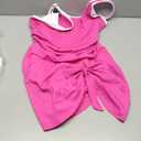 Zilcremo One Piece Swimdress Swimsuits for Women Tummy Control Swim Dresses Skirt Bathing Suit Color Block Ribbed Swimwear Hotpink XL