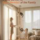 Floor to Ceiling Cat Tree for Large Cats, 76-108in Height Adjustable 5-Tier Wood Cat Tower, Cats Activity Center with Plush Hammock & Jute Rope Scratching Posts for Indoor Cats