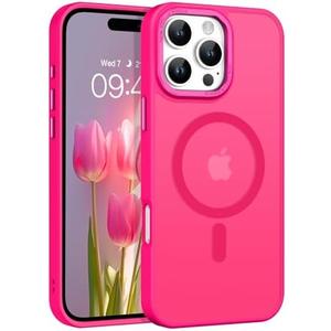 BENTOBEN for iPhone 16 Pro Case 2024, Phone Case iPhone 16 Pro Magnetic Case [Compatible with MagSafe] Translucent Matte Shockproof Slim Protective Phone Cover for iPhone 16 Pro 6.3", Hot Pink