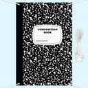 School Backdrop Notebook Paper Backdrop Welcome First Day of School Decorations Composition Classroom Bulletin Board Party Supplies for Classroom Office(6.6 x 4.4ft,Composition)