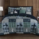 Coleman Patchwork Durango Deer & Plaid Comforter Set - Green